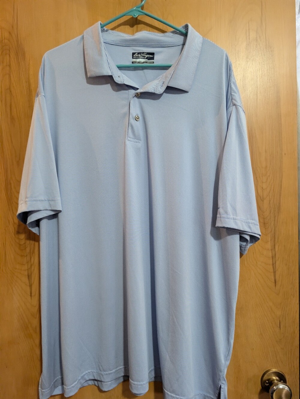 Ben Hogan Golf Polo Shirt Men's Big & Tall 3XL Blue White Striped Performance